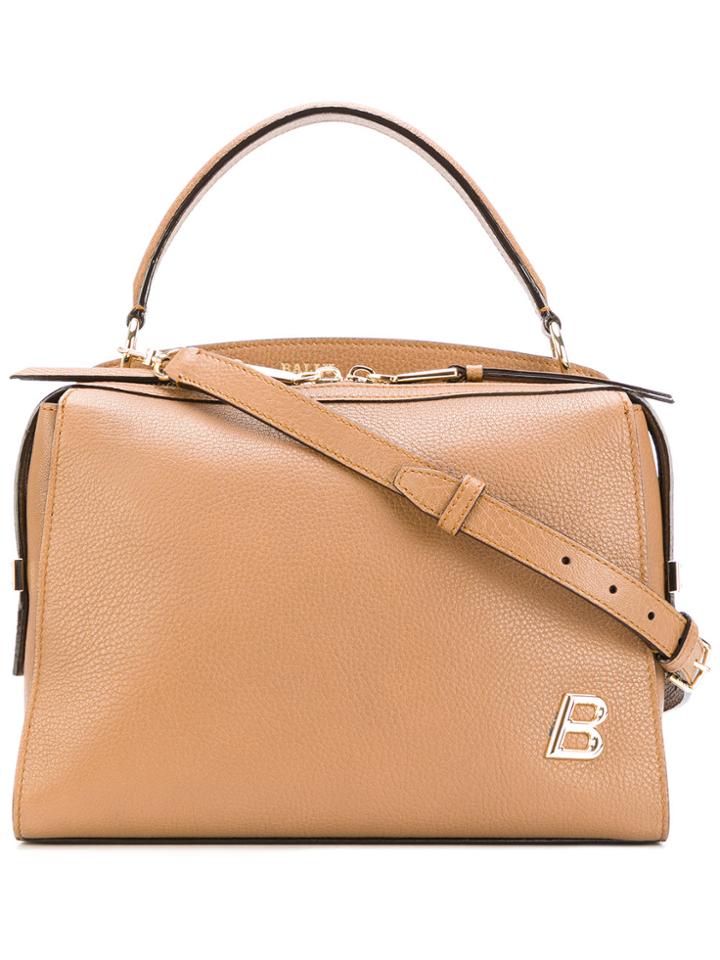 Bally Logo Plaque Satchel - Brown