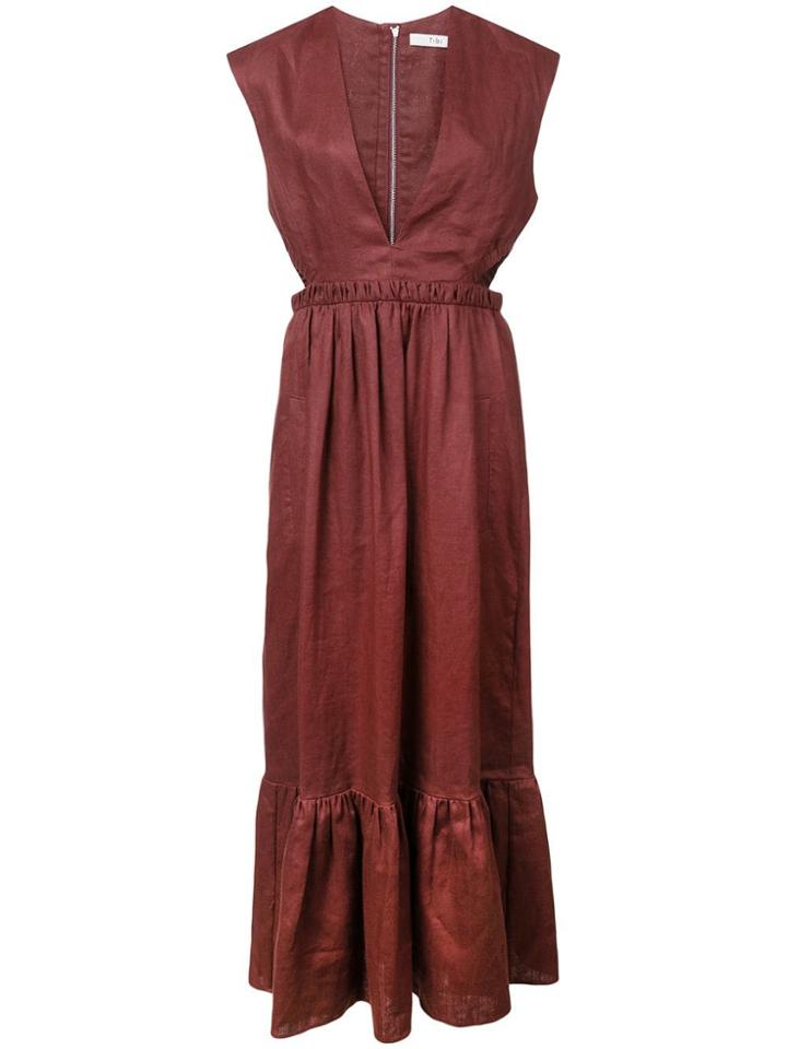 Tibi Deep V-neck Dress - Red