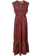 Tibi Deep V-neck Dress - Red