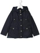 Moncler Kids Hooded Parka, Girl's, Size: 8 Yrs, Blue
