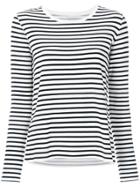 Majestic Filatures Striped Jersey Top - White