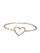 Aurelie Bidermann Thin Heart Cut Out Ring, Women's, Size: 7, Metallic, Silver