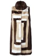 Liska Sleeveless Mink Fur Coat, Women's, Brown, Mink Fur