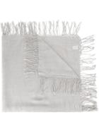 Brunello Cucinelli Frayed Scarf, Women's, Grey, Silk/cashmere