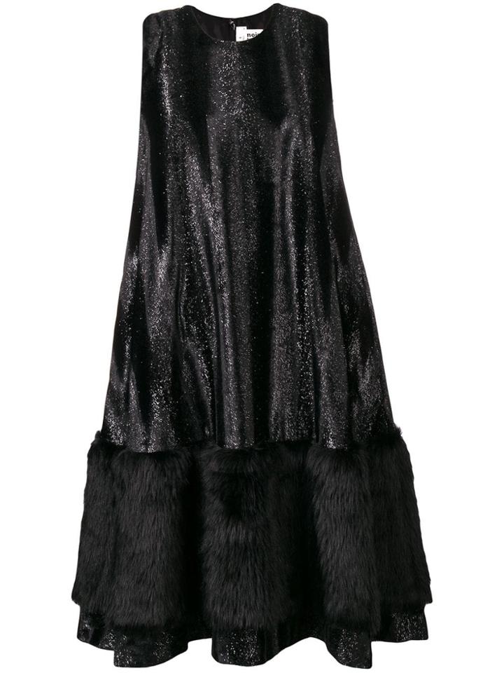 Comme Des Garçons Noir Kei Ninomiya Faux-fur Skirt Flared Dress -