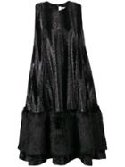 Comme Des Garçons Noir Kei Ninomiya Faux-fur Skirt Flared Dress -
