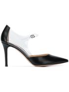 Gianvito Rossi Clear Strap Pointed Pumps - Black