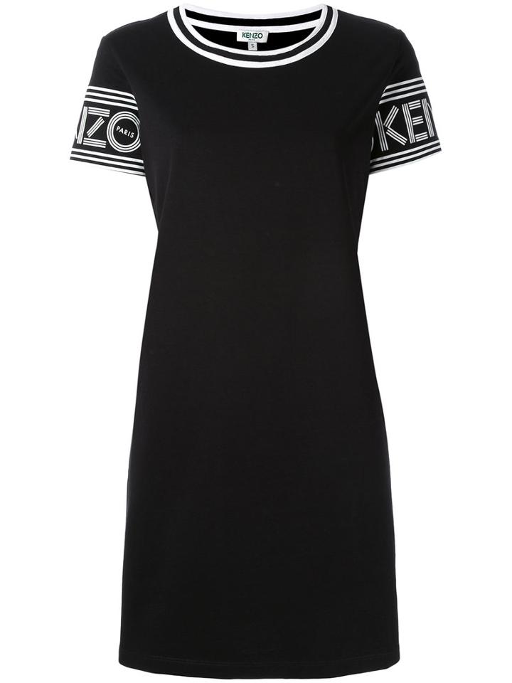 Kenzo Logo Printed T-shirt Dress, Women's, Size: Small, Black, Cotton