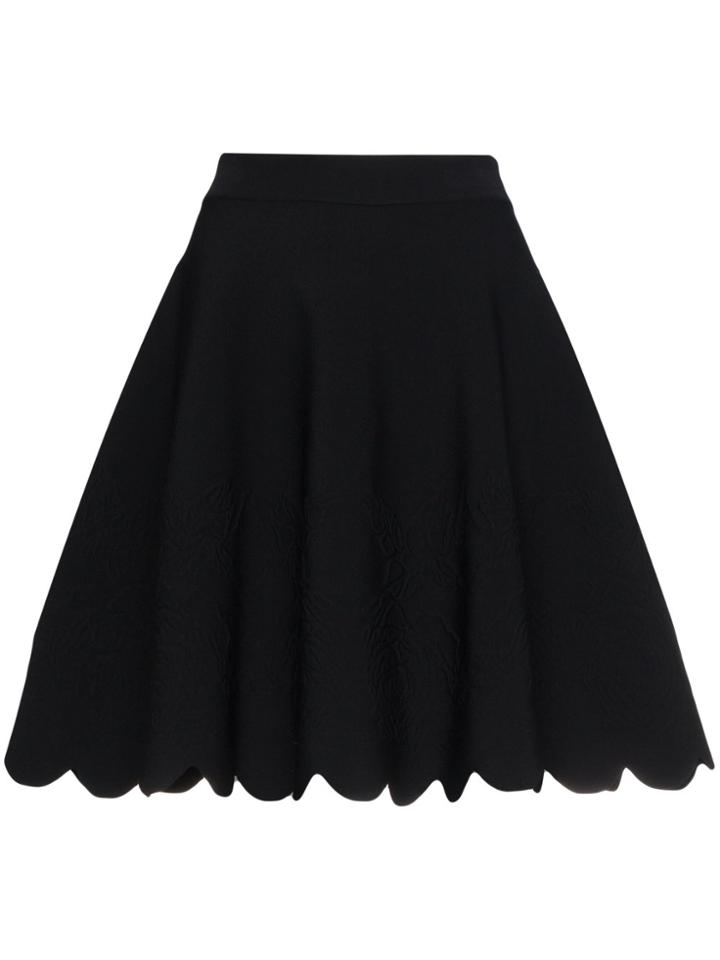 Alexander Mcqueen Scalloped Hem Mini Skirt - Black