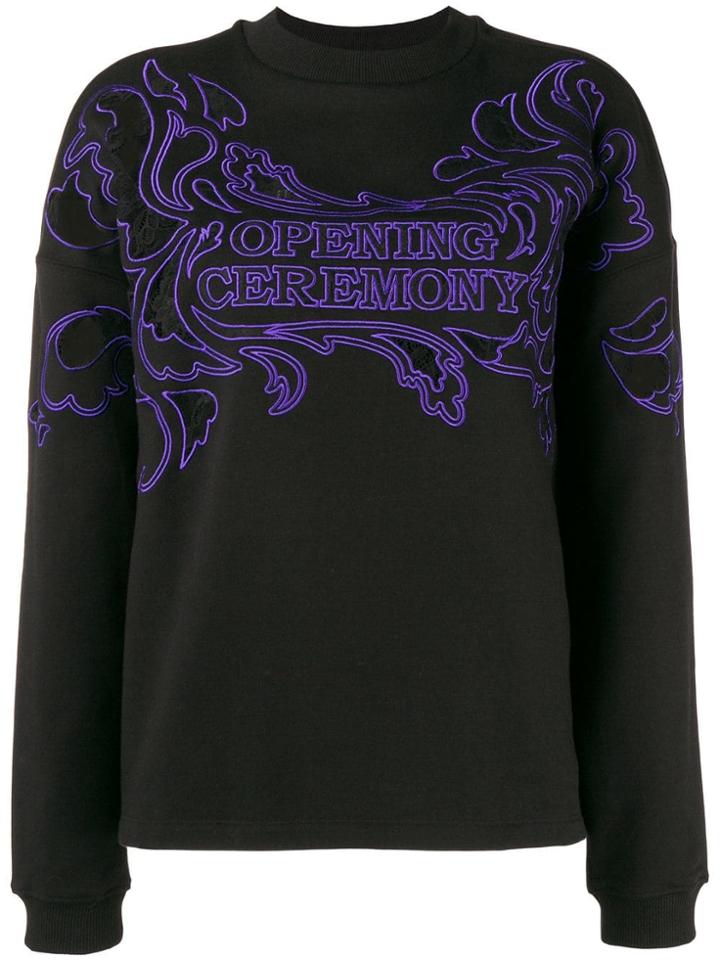 Opening Ceremony Logo Embroidered Sweatshirt - Black