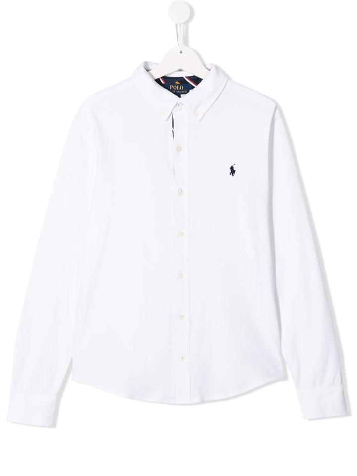 Ralph Lauren Kids Teen Embroidered Logo Shirt - White