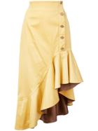 Silvia Tcherassi Asymmetric Hem Skirt - Yellow