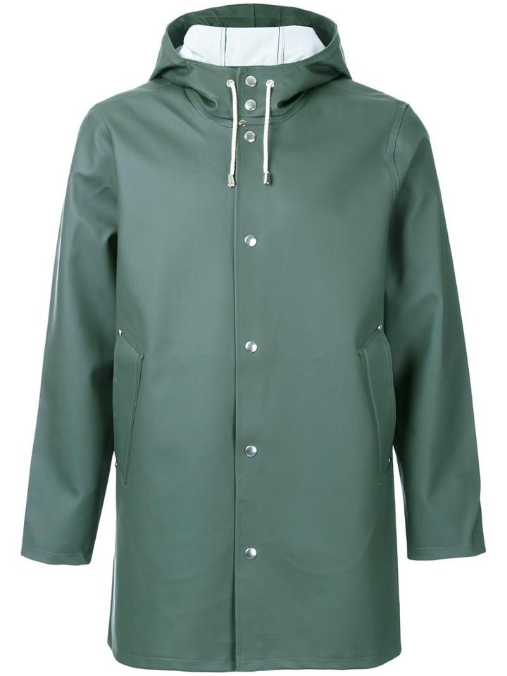 Stutterheim 'stockholm' Raincoat, Men's, Size: Small, Green, Cotton/polyester