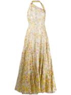 Christian Dior Vintage Flower Print Maxi Dress - White