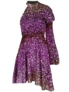 Halpern Sequinned One-shoulder Mini Dress - Pink