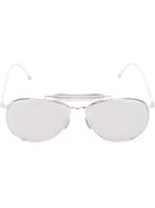 Thom Browne Mirrored Aviator Sunglasses, Men's, Grey, Metal (other)