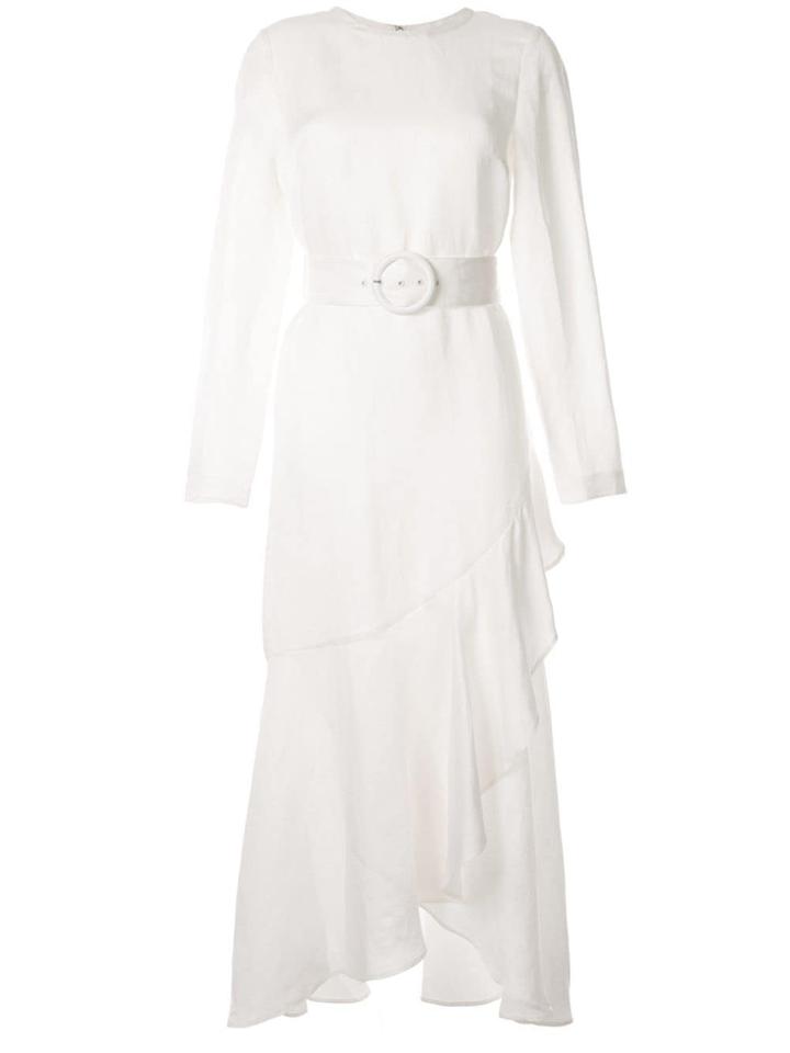 Sir. Inez Asymmetrical Ruffle Gown - White