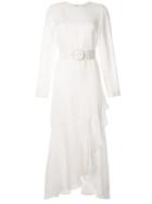 Sir. Inez Asymmetrical Ruffle Gown - White