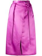 Prada Corsage Detail Inverted Pleat Skirt - Pink