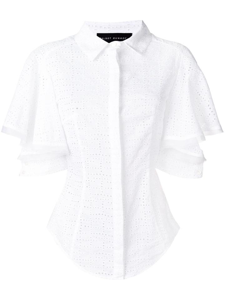 Talbot Runhof Eyelet Design Blouse - White