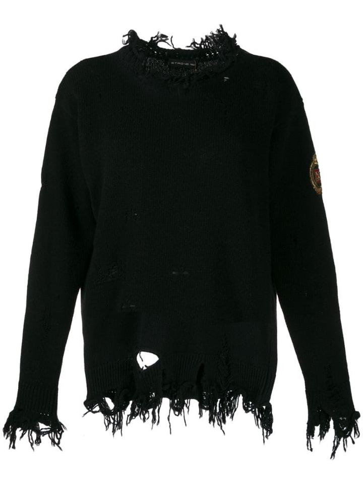 Etro Distressed Logo Patch Jumper - Black