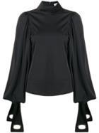 Self-portrait High Neck Top - Black