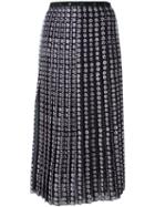 Giamba Floral Print Pleated Skirt