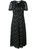 Saint Laurent - Floral Shift Dress - Women - Silk - 38, Black, Silk