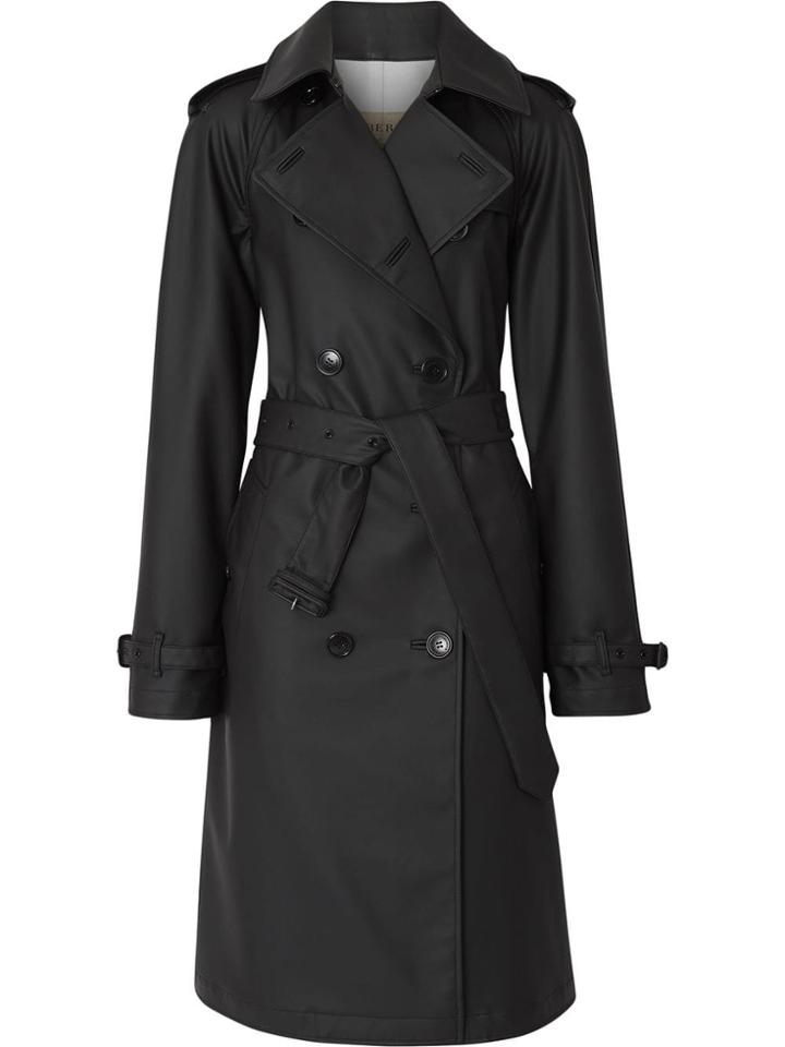 Burberry Logo Detail Showerproof Trench Coat - Black