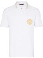 Versace Cotton Gold Medusa Polo Shirt - White