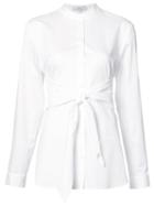 Tibi Tie-waist Shirt, Women's, Size: 6, White, Cotton
