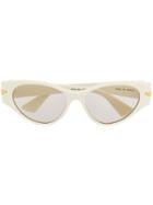 Bottega Veneta Eyewear Cat-eye Shaped Sunglasses - White
