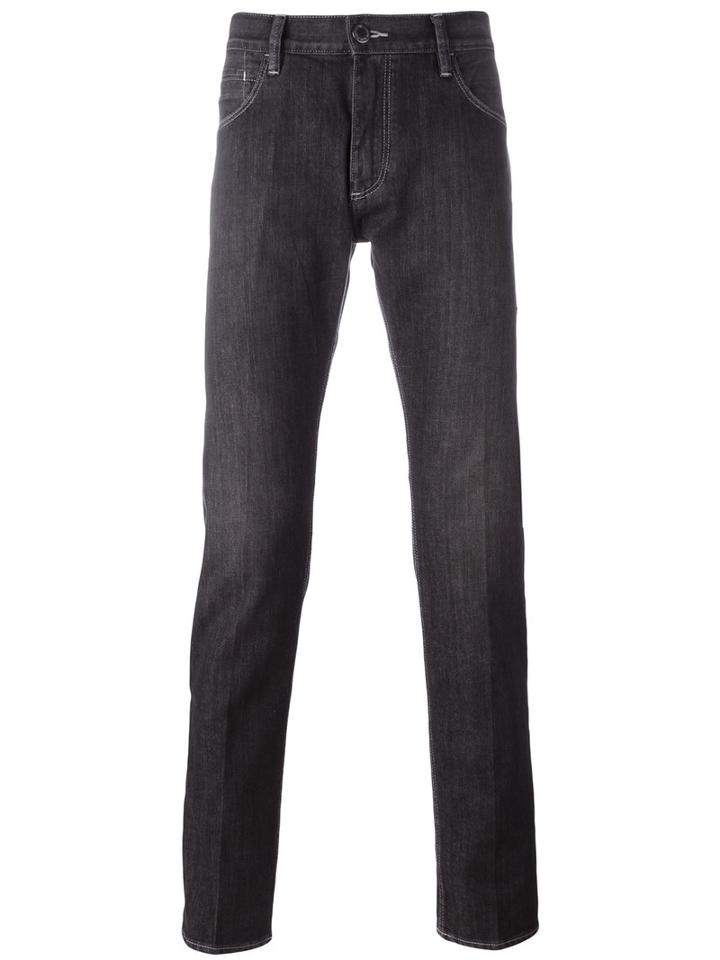 Emporio Armani Regular Jeans, Men's, Size: 32, Black, Cotton/spandex/elastane