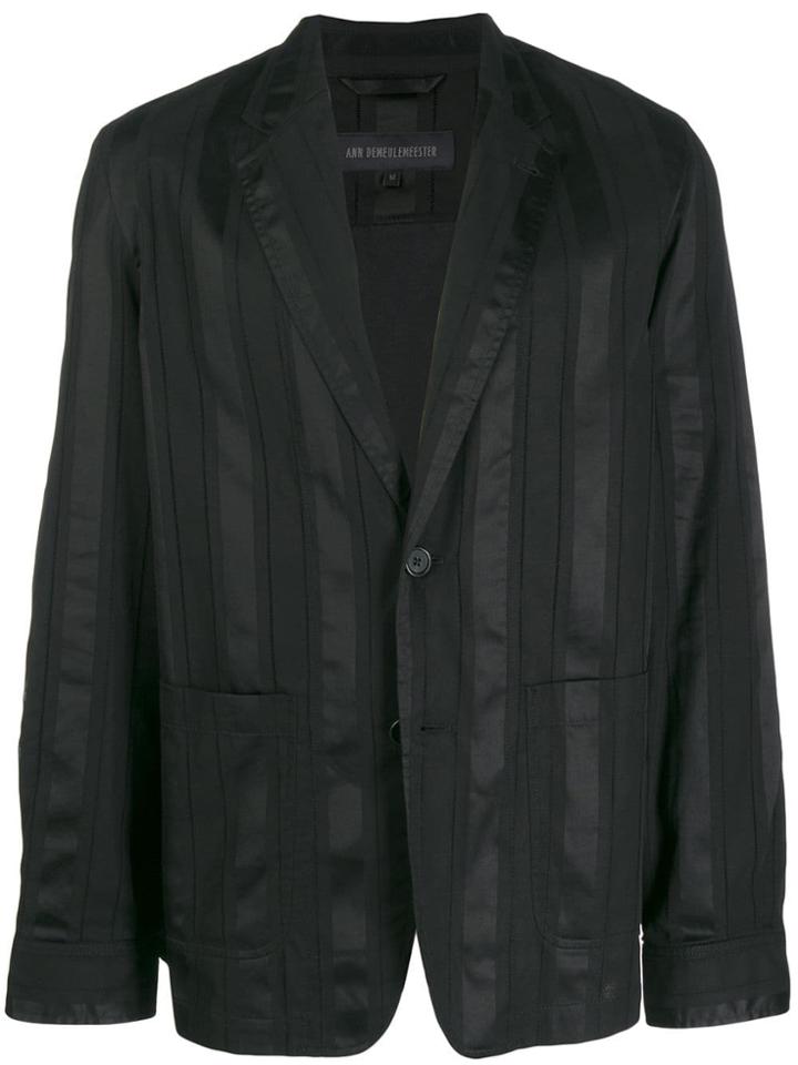 Ann Demeulemeester Striped Single-breasted Blazer - Black