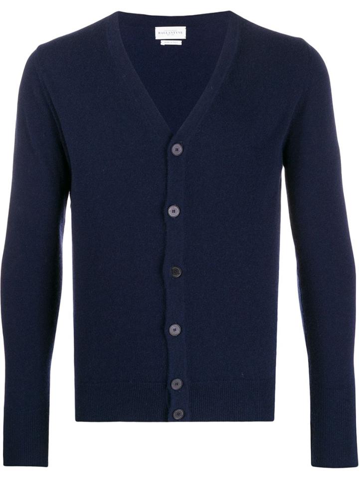 Ballantyne V-neck Cardigan - Blue