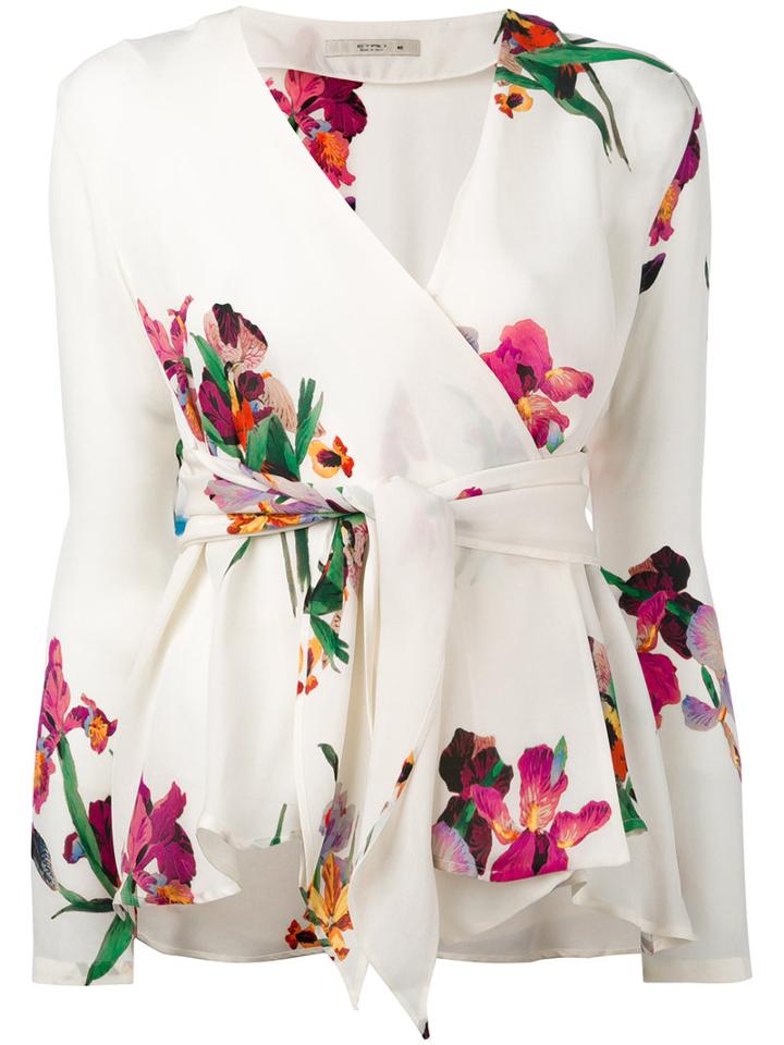 Etro - Floral Blouse - Women - Silk - 40, White, Silk
