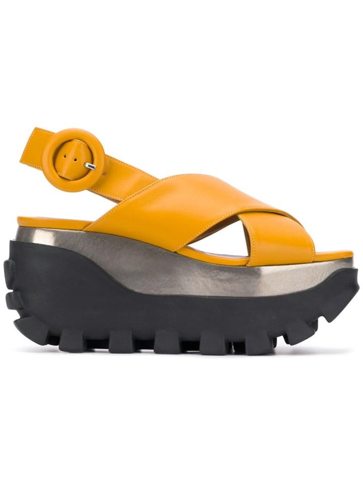 Marni Criss-cross Wedges - Yellow