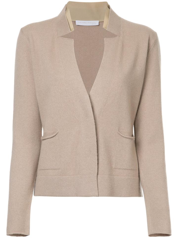 Fabiana Filippi Notched Detail Cardigan - Brown