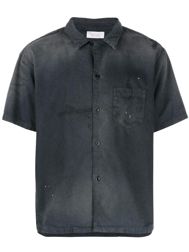 John Elliott Distressed Short-sleeved Shirt - Black