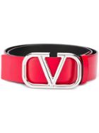 Valentino V Logo Belt - Red