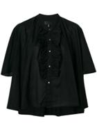 Nili Lotan Ruffle Detailed Shortsleeved Shirt - Black