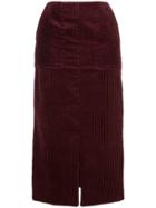 Astraet Ribbed Pencil Skirt - Red