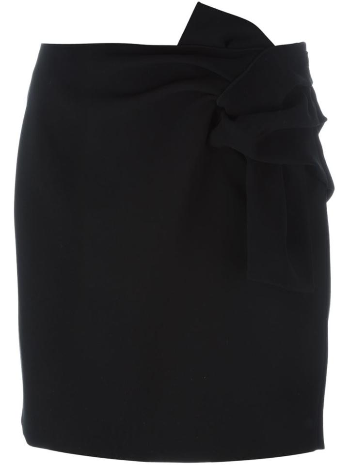 No21 Front Knot Mini Skirt, Women's, Size: 42, Black, Cupro/polyester