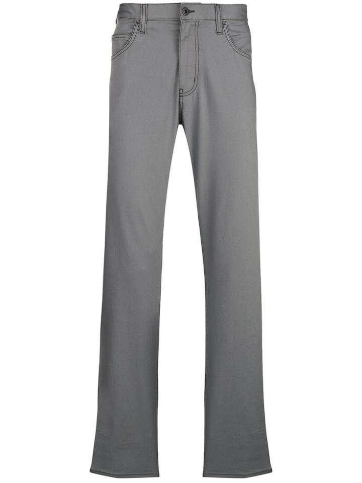 Emporio Armani Straight Leg Trousers - Grey