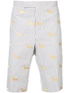 Thom Browne Hector Print Pinstripe Shorts - White