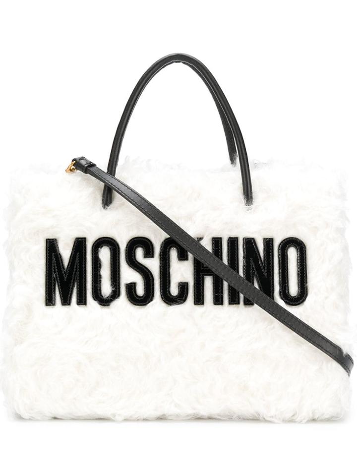 Moschino Fur Logo Bag - White