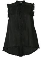 Blumarine Sheer Babydoll Dress - Black