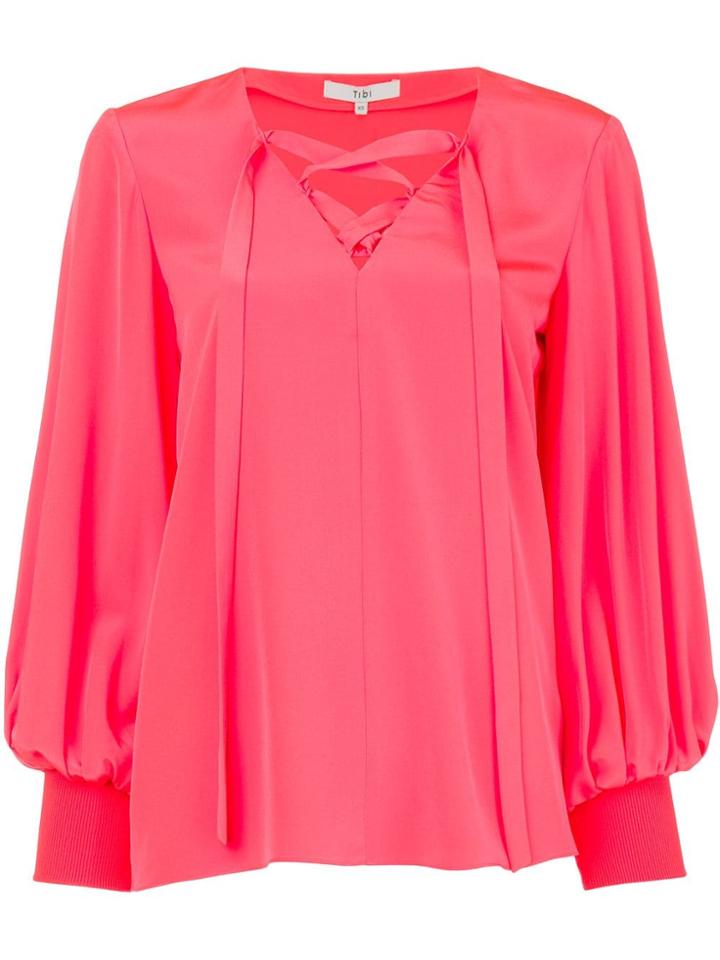 Tibi Bishop Sleeve Blouse - Pink