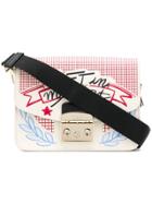Furla Front Message Crossbody Bag - White