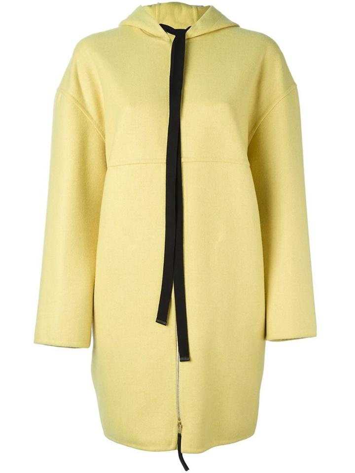 Marni Hooded Coat, Women's, Size: 38, Yellow/orange, Nylon/virgin Wool